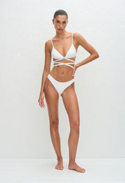 Wrap Triangle Top - Chalk Crinkle - Matteau